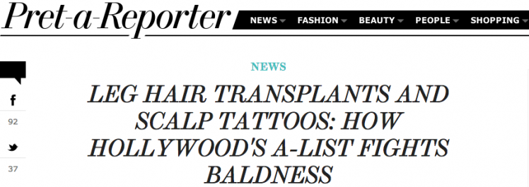 The Hollywood Reporter: How Hollywood's A-List Fights Baldness